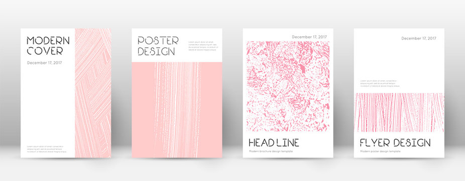 Cover page design template. Minimal brochure layout. Charming trendy abstract cover page. Pink and b