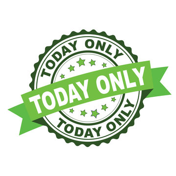 Green rubber stamp with today only concept