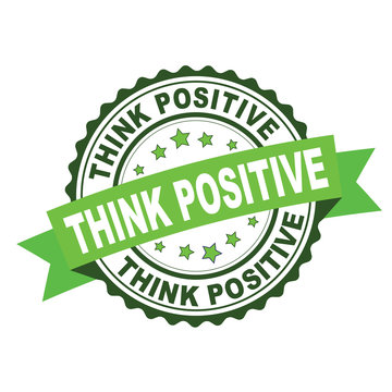 Green rubber stamp with think positive concept