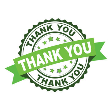 Green rubber stamp with thank you concept