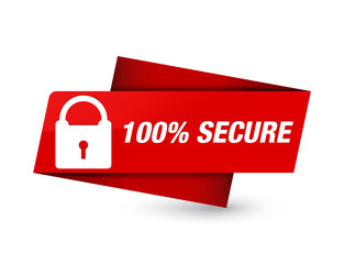 100% secure premium red tag sign