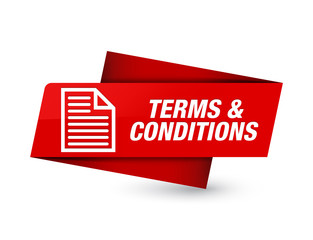 Terms and conditions (page icon) premium red tag sign