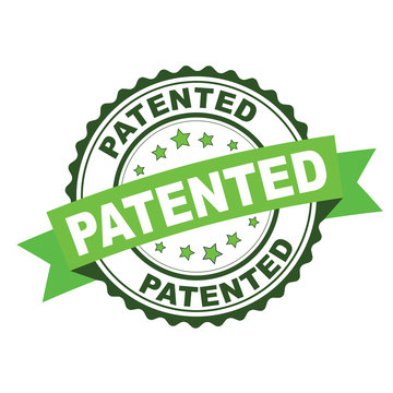 Green rubber stamp with Patented concept