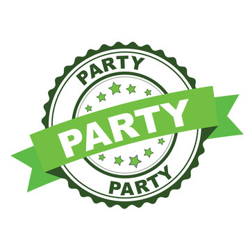 Green rubber stamp with Party concept