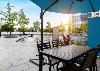 The open cafe in the square