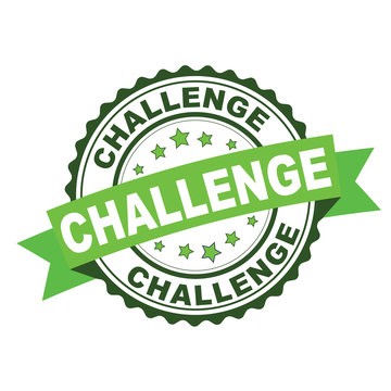 Green rubber stamp with challenge concept