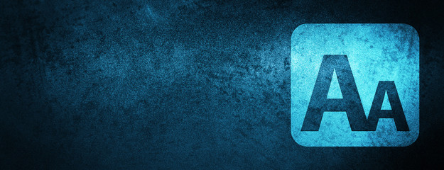 Font size box icon special blue banner background