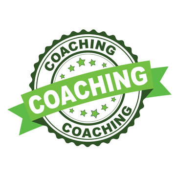 Green rubber stamp with coaching concept