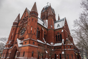 Church in winter scenery