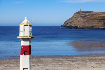 Fototapeta na wymiar Lighthouse in Port Erin on the Isle of Man