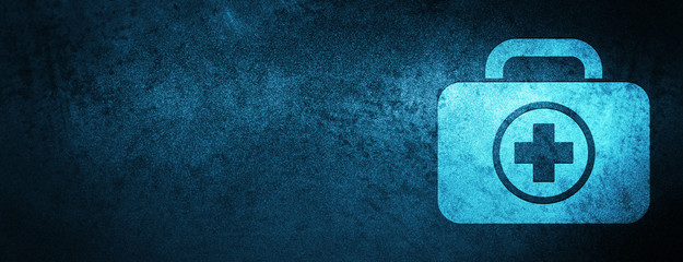 First aid kit icon special blue banner background