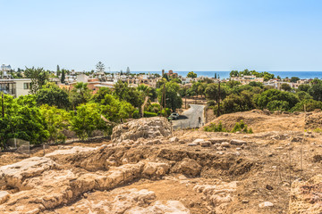Fototapeta premium Fragment of excavations in the archaeological park of Paphos, Cyprus.