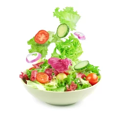 Zelfklevend Fotobehang vegetable salad isolated © spaxiax