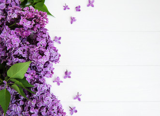 Lilac flowers on a table