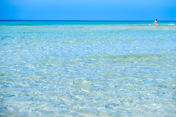 transparent water crystalline sea in Maldive del Salento Apulia Italy