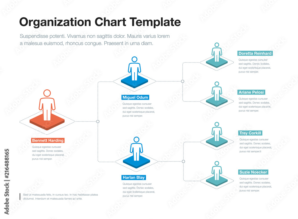 Poster Simple company organization hierarchy chart template with place for your content. Easy to use for your website or presentation.