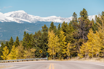 Highway at autumn in Colorado, USA.