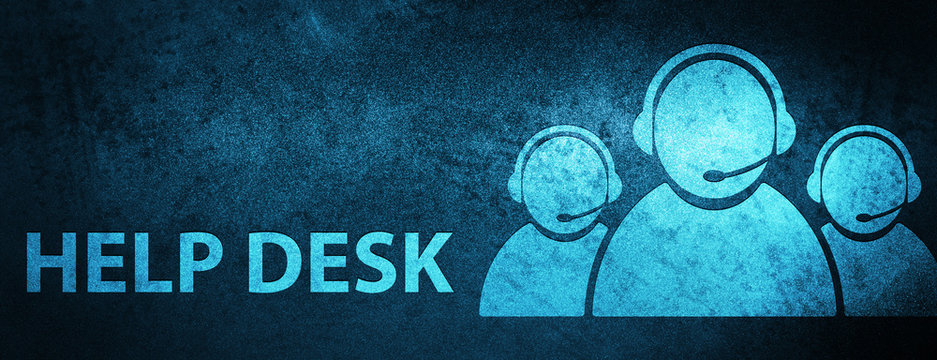 Help Desk (customer Care Team Icon) Special Blue Banner Background