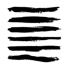 Textured Ink paint vector brushes. Hand drawn strokes