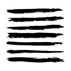 Vector brushes. Hand drawn strokes. Textured Ink paint