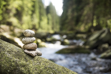 couple of stones (pyramid) in Vydra river
