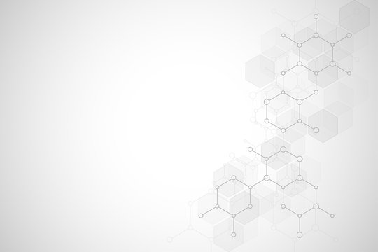 Abstract molecular structure and chemical elements. Medical, science and technology concept. Vector geometric background from hexagons. © berCheck