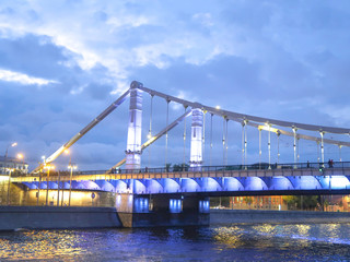 Krymsky Bridge or Crimean Bridge  in Moscow, Russia.