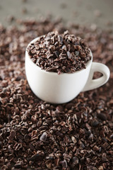 Cacao nibs background 