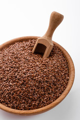 natural grain of flax on a white acrylic background