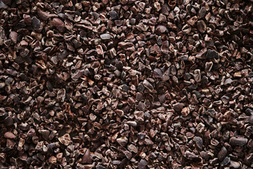 Cacao nibs background 