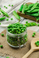 Green pea vegetable with seeds. Green peas