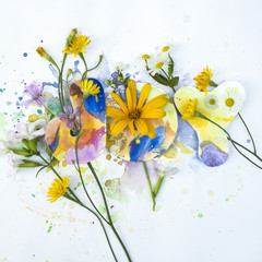 beautiful word joy with flowers © Elina