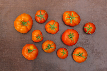 Fresh tomatoes top view