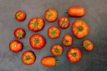 Fresh tomatoes top view
