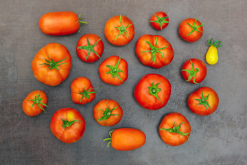 Fresh tomatoes top view