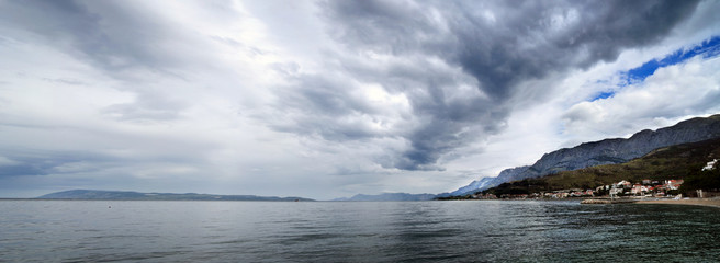 Stormy sky above adriatic sea Croatia
