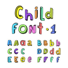 Childrens cartoon handmade colorful alphabet. Part one