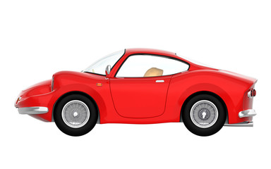 Fototapeta na wymiar retro sport car cartoon 3d side