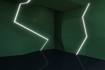 Abstract green interior