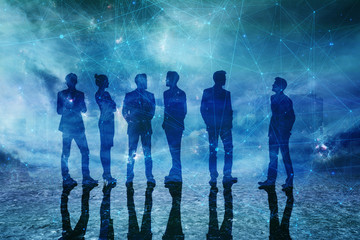 Teamwork and network concept