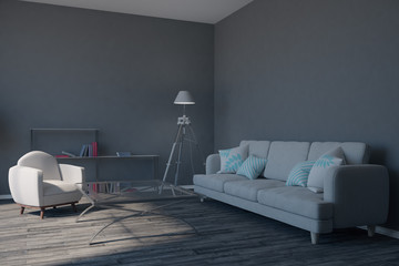 Modern gray living room