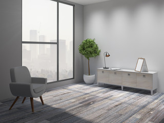 White living room interior