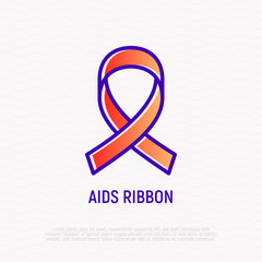 AIDs red ribbon, symbol of support and care. Modern vector illustration for World AIDs day.