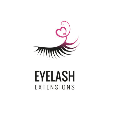 Eyelash extension logo design. Vector illustration.