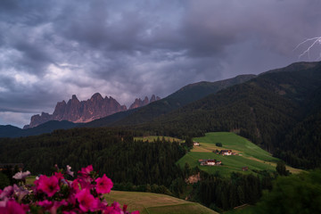 Thunderstorm in the Dolomites.