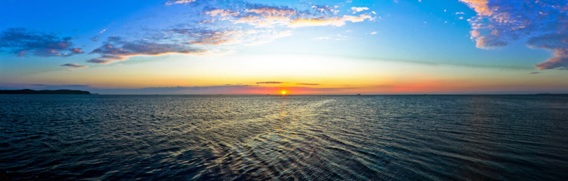 Fototapeta Panorama of Sunrise at the Baltic Sea - Poland