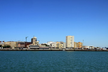 Fototapeta premium View of the sea terminal of Cadiz - one of the oldest cities in Western Europe.
