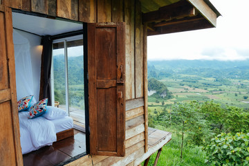 Homestays in the winter look out over the mountains and beautiful view in the morning.