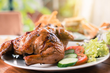 Grilled chicken on the table