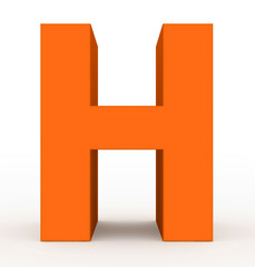 letter H 3d orange isolated on white